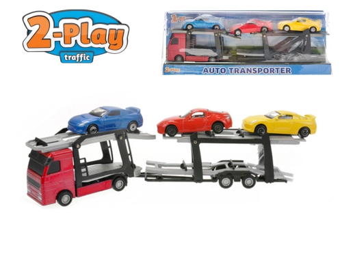 2-Play Traffic 28,5cm 1:60 die cast/plastic car transport w/3pcs of car in WBX