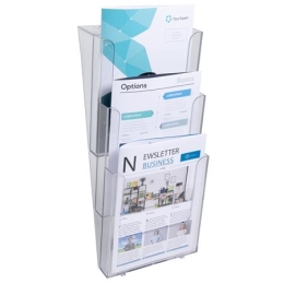 Catalogue holder wall mounted A4, 3 folders, EXACOMPTA "Office", transparent