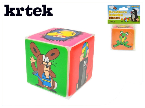 7,5cm plastic cube w/design "Krteček" in PVCH
