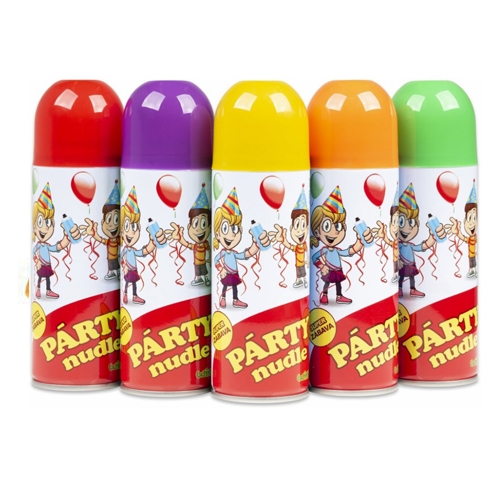 5asstd color 250ml of party noodles in spray