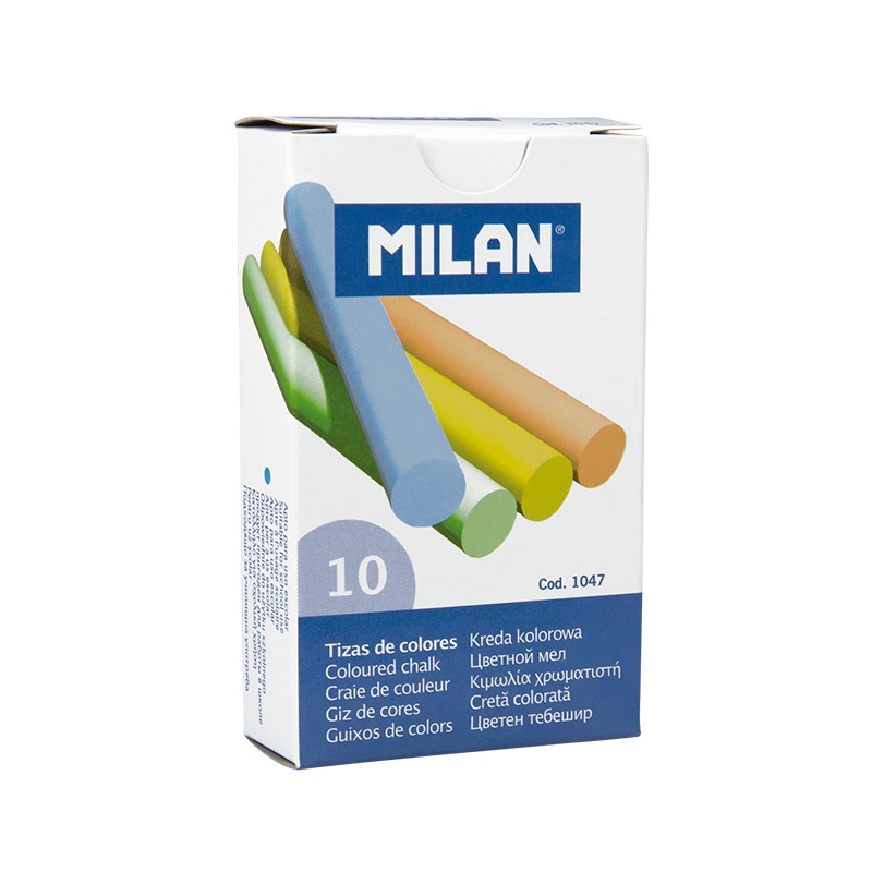 Krieda MILAN guľatá 10 ks biela +10 ks farebná - blister
