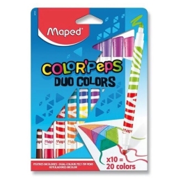 Detské fixy s odolnou špičkou MAPED Color'Peps Duo 20 farieb