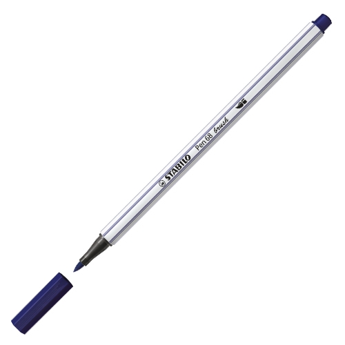 Marker with a brush tip for different line widths STABILO Pen 68 Brush, Prussian blue