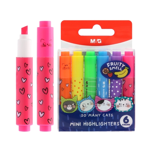 Highlighter M&G Mini So Many Cats with fruit scent - set of 6