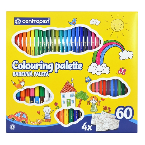 Markers CENTROPEN 9396 Coloring Palette Quatro - set of 60 pcs