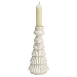 Christmas tree candle holder white 18 cm, ceramic