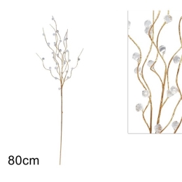 Vianočná vetvička 80 cm s akrylovými kamienkami Vianočná vetvička 80 cm s akrylovými kamienkami