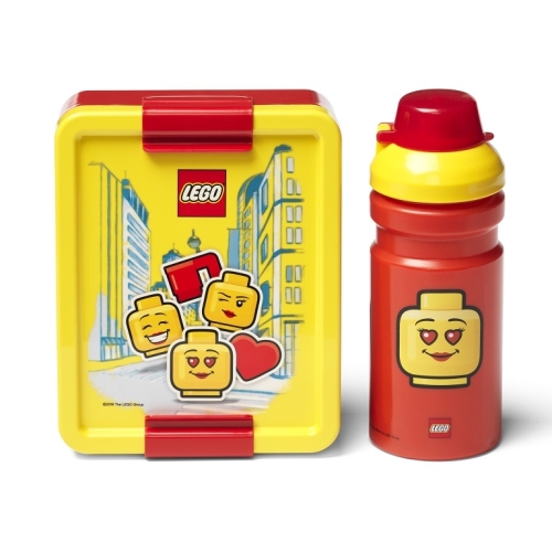 LEGO ICONIC Girl desiatový set (fľaša a box) - žlutá/červená