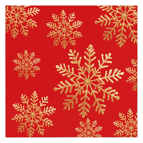 Obrúsky PAW L 33x33cm Handmade Snow (Red)