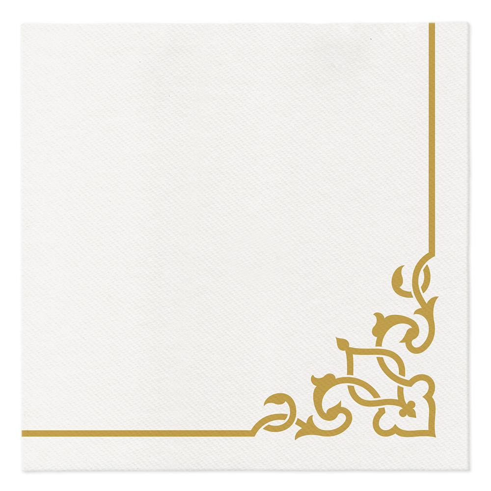 Obrúsky PAW AIRLAID 40x40 cm - Elegant Frame Gold