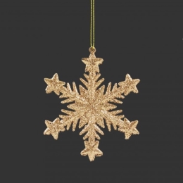 Christmas decoration - PP pink/pearl - flake 10 cm, mix/1pc (3)