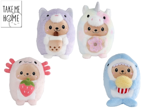 Take Me Home 4asstd 23cm plush kawaii animal w/food 0m+