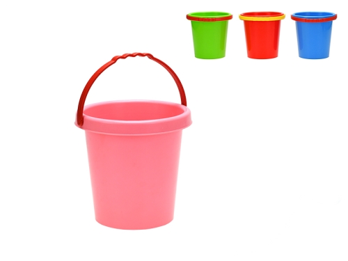 4asstd color (blue,red,green,pink) 14cm plastic bucket 10m+