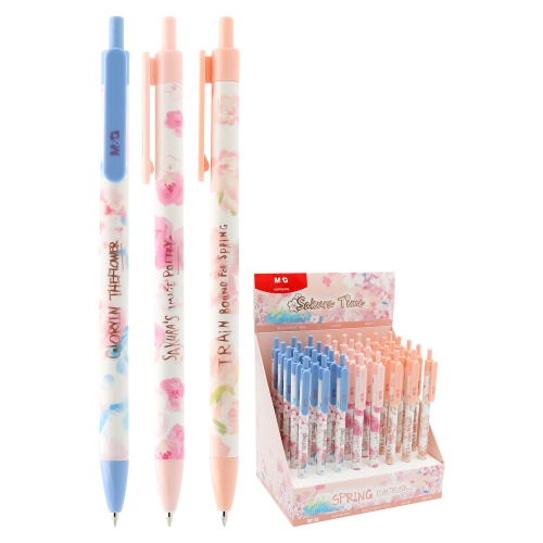 M&G Sakura time ballpoint pen, tip 0.5 mm, blue refill (3 designs)