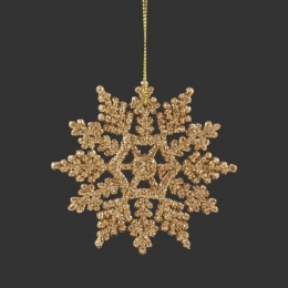 Christmas decoration - PP pink/pearl - flake 10 cm, mix/1pc (4)