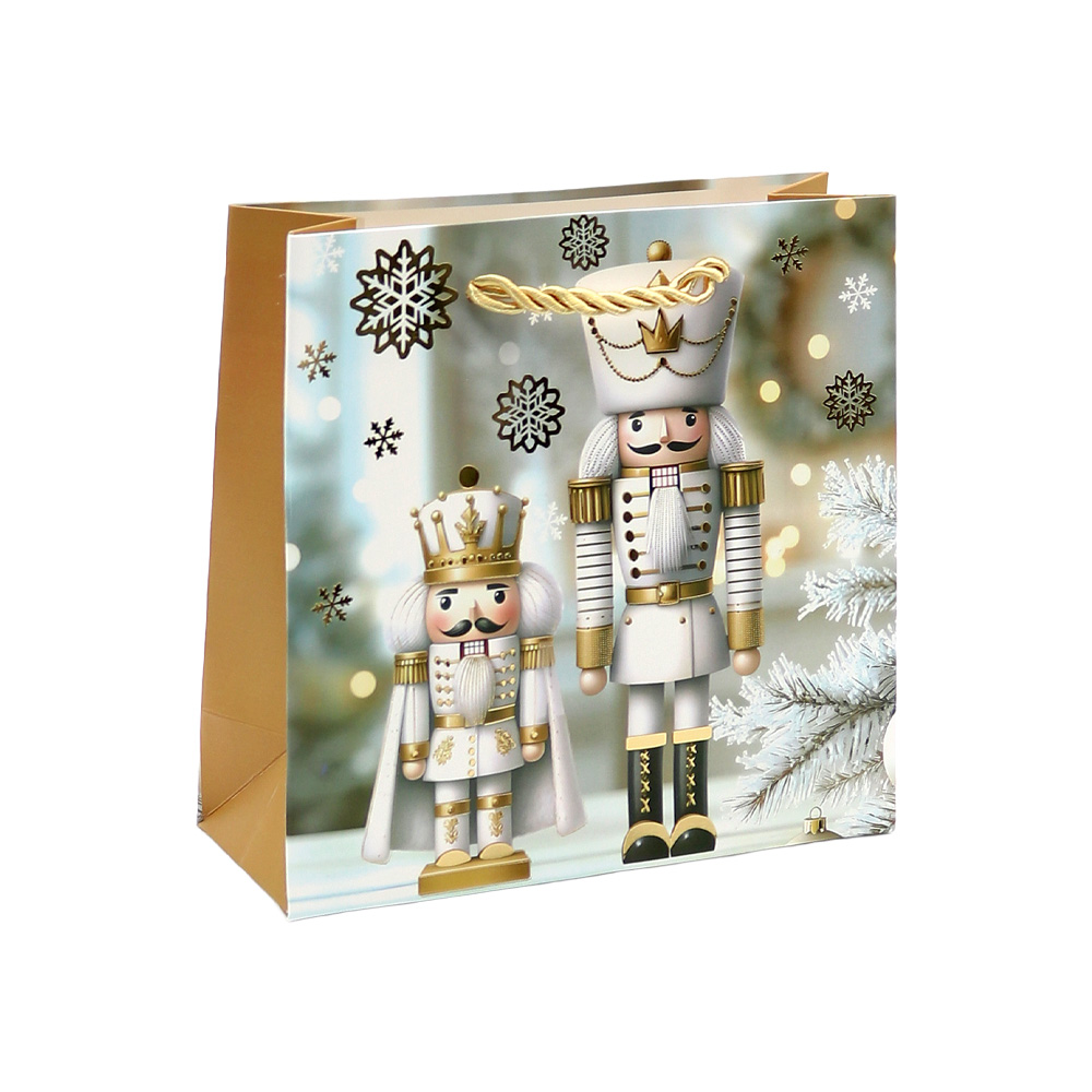 Darčeková taška vianočná 14,5x15x6 cm (mix 4 dizajnov - /cena za 1 ks)