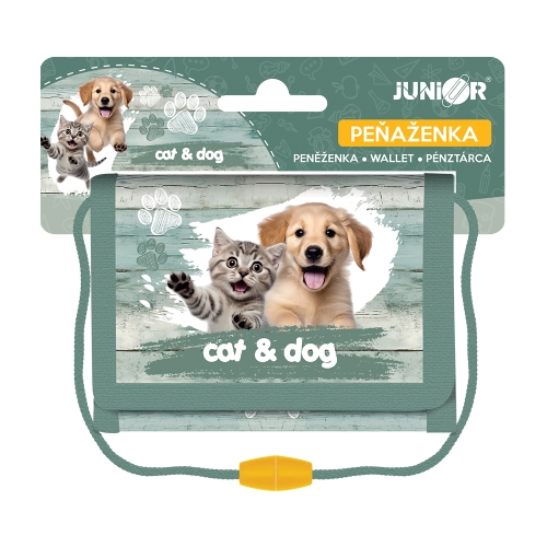 Children's textile wallet JUNIOR S8 - Cat & Dog
