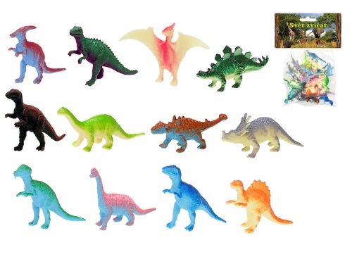 Dinosaurus 4-8cm 12druhov 12ks v sáčku