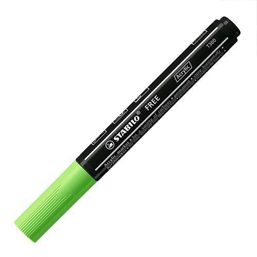 Akrylový popisovač STABILO FREE Acrylic T300 Okrúhly hrot 2-3 mm - svetlo zelený