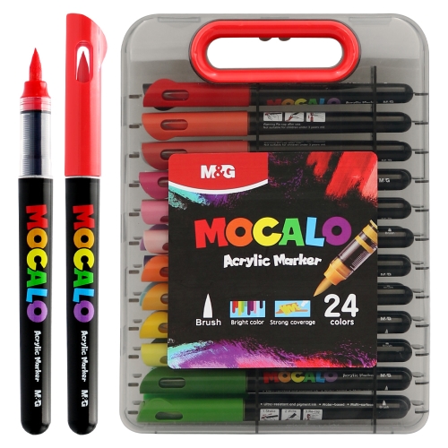 M&G MOCALO Acrylic Marker, brush tip - set of 24 colours (4)