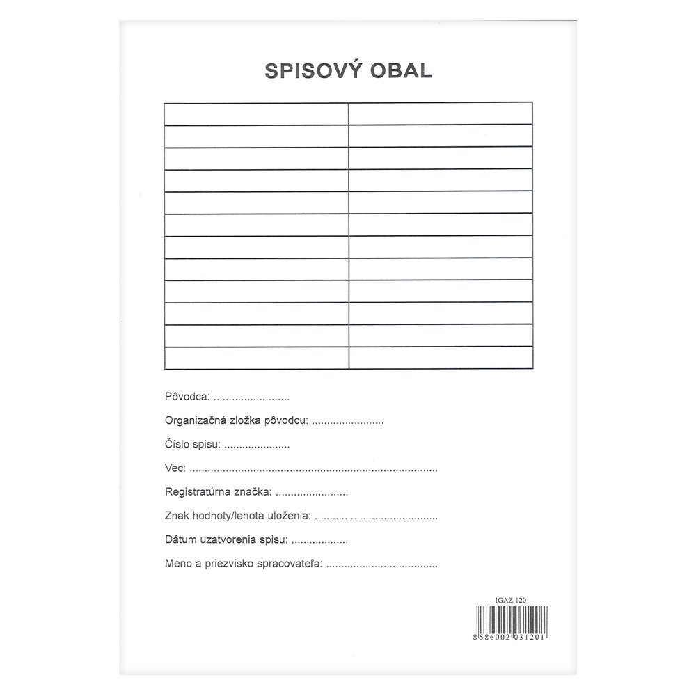 Spisový obal, dvojlist A4 (120)
