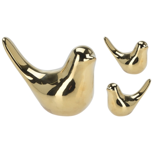 Decoration golden bird 8 cm