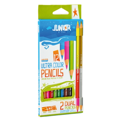 Crayons JUNIOR Ultra triangular 12 pcs (+2 pcs dual)