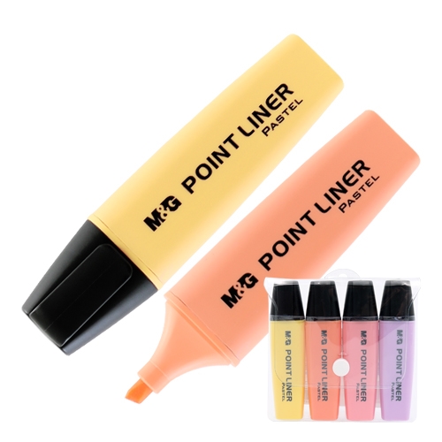 Zvýrazňovač M&G Point Liner Pastel / sada 4 ks