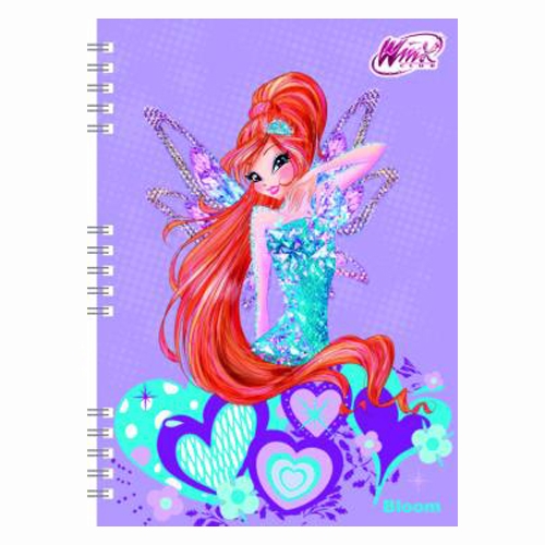 A5 notebook Akim with spiral binding - Winx Club Bloom