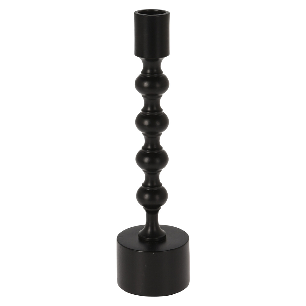 Svietnik kovový v čiernej farbe 23 cm
