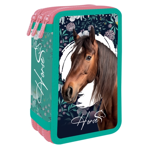 Pencil case full - 3 bunk, 43 pieces JUNIOR S8 - Horse