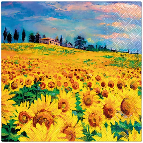 Napkins PAW L 33x33cm Painted Sunflowers