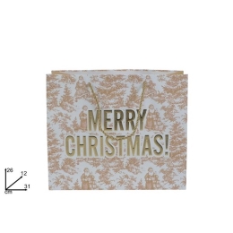 Darčeková taška Merry Christmas horizontal 31x26x12 cm