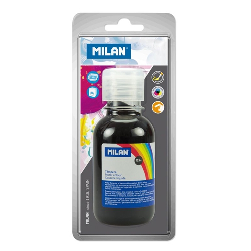 Tempera paint MILAN 125 ml black - blister