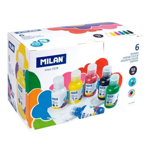 Sada temperových farieb MILAN 6ks 125 ml