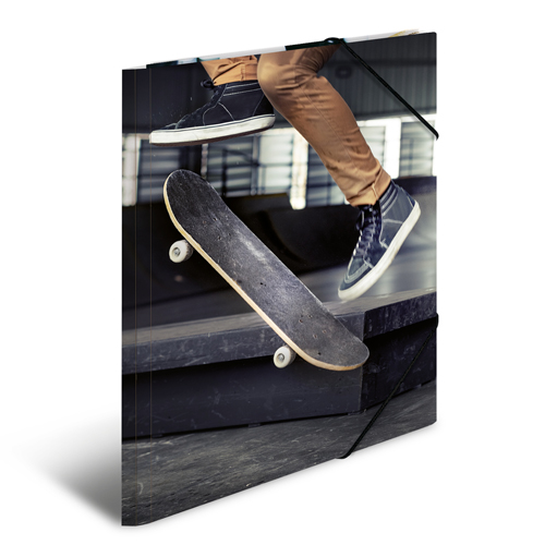 Doska s gumičkou A4 kartón - skateboard