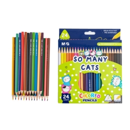 M&G Triangle Color Pencil 24 colors SO MANY CATS (1)