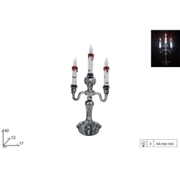 Svietnik trojramenný Halloween 40 cm s LED sviečkami Svietnik trojramenný Halloween 40 cm s LED sviečkami