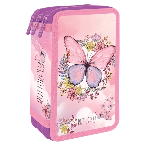 Pencil case empty - 3 bunk JUNIOR S9 Butterfly - butterfly