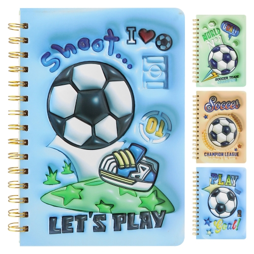 Grid pad A5 /80 sheets, 3D cover Football (mix of designs)