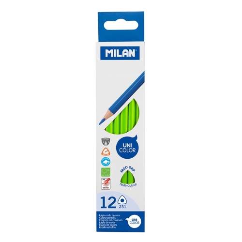 MILAN Ergo Grip triangular pencils 1 pc., light green