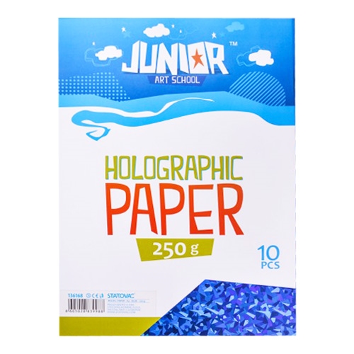 Dekoračný papier A4 Holografický modrý 250 g, sada 10 ks