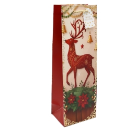 Christmas Gift Bag for a Bottle, 36x12x9 cm, Assorted/1 pc (3)