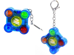 Brain Games 3asstd color (black,blue,white) 5x5cm BO "try me" keychain/memory game w/light (1)