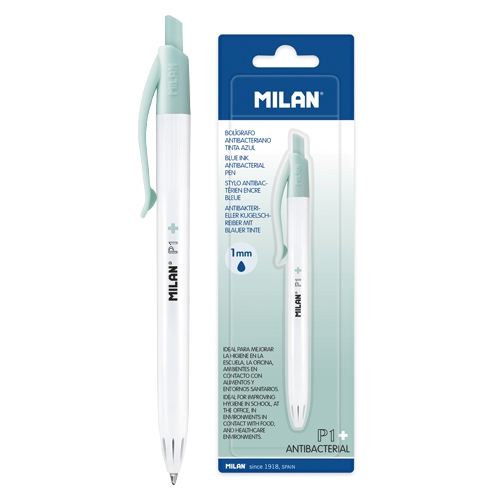 Ballpoint pen MILAN P1 Antibacterial 1.0 mm blue - blister