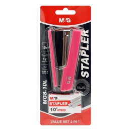 Stapler M&G MGS-10L up to 12 sheets + staples (mix of 3 colours /price 1pc) (1)