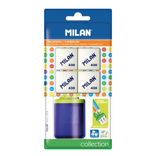 Double grater with container MILAN COLLECTION + 4 rubbers MILAN 430 - blister