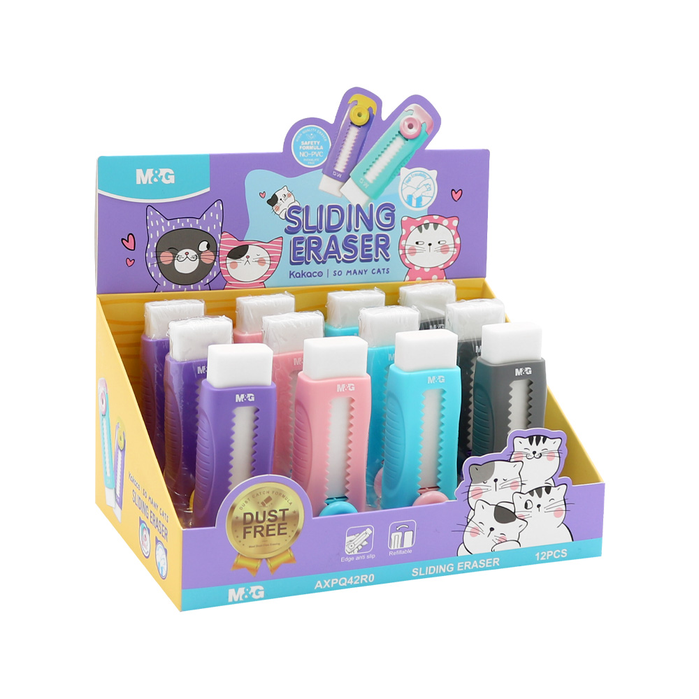 Guma v plastovom puzdre M&G So Many Cats Pastel, mix/1ks