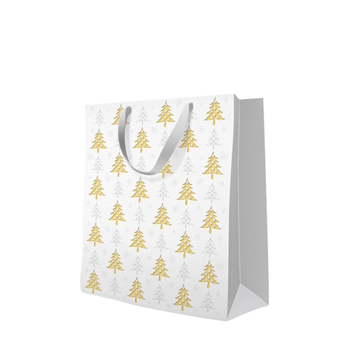 Darčeková taška vianočná 26,5x13x33,5 cm Christmas Tree Check PREMIUM