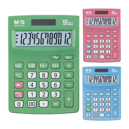 M&G MGC-MX12B desk calculator, 12 digits (3 colours)